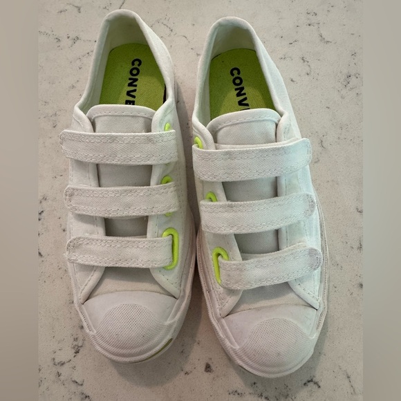 Converse x Jack Purcell Sneakers White Velcro New Sz Men/big kid 3 Womens 4.5 - Picture 1 of 10